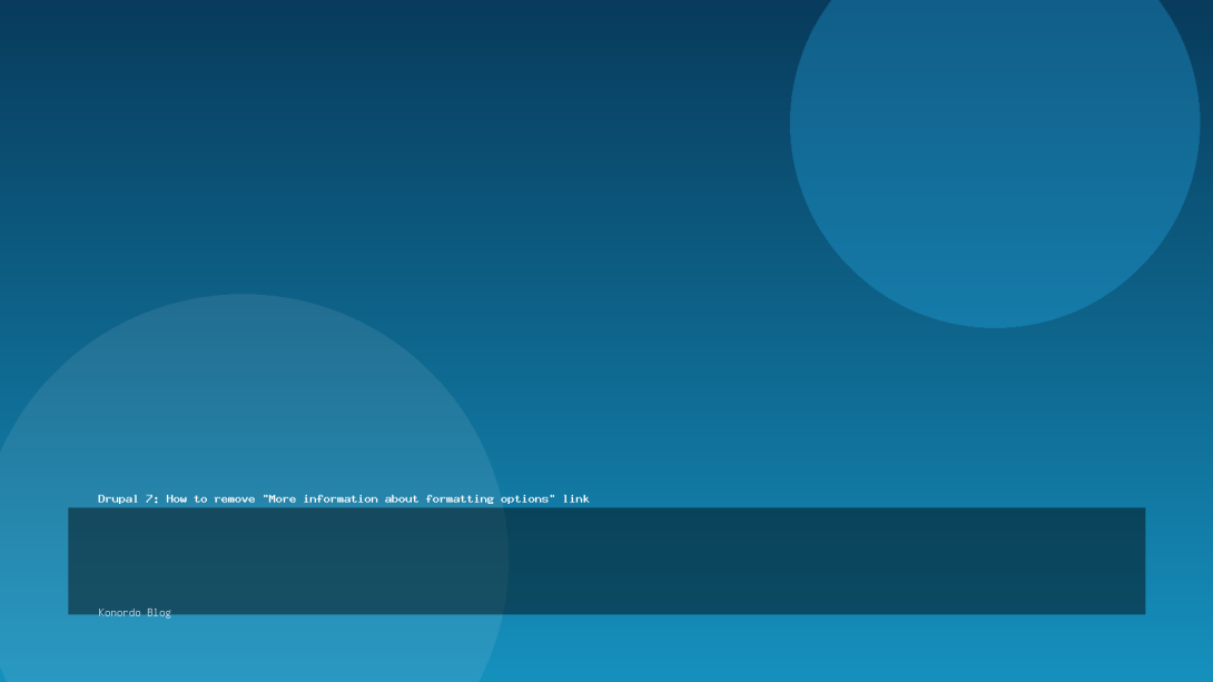 Drupal 7: How to remove "More information about formatting options" link